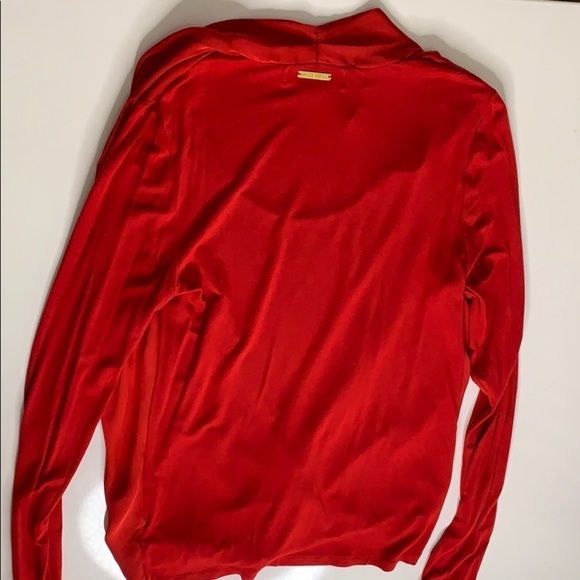 Michael Kors Red Drape Front long sleeve Women’s Blouse XS - Picture 6 of 8